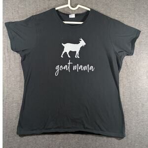 Women's Black Goat Mama‎ Graphic 100% Cotton T-Shirt Size XXL